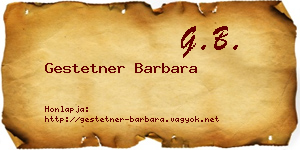 Gestetner Barbara névjegykártya